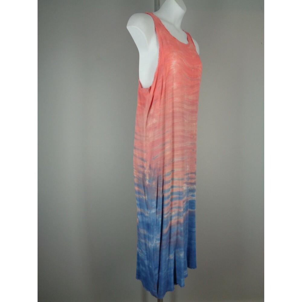 Sam Lavi Sunset Soiree Frayed Tank Maxi Dress Size Medium Cover Up Ombré - Picture 7 of 12